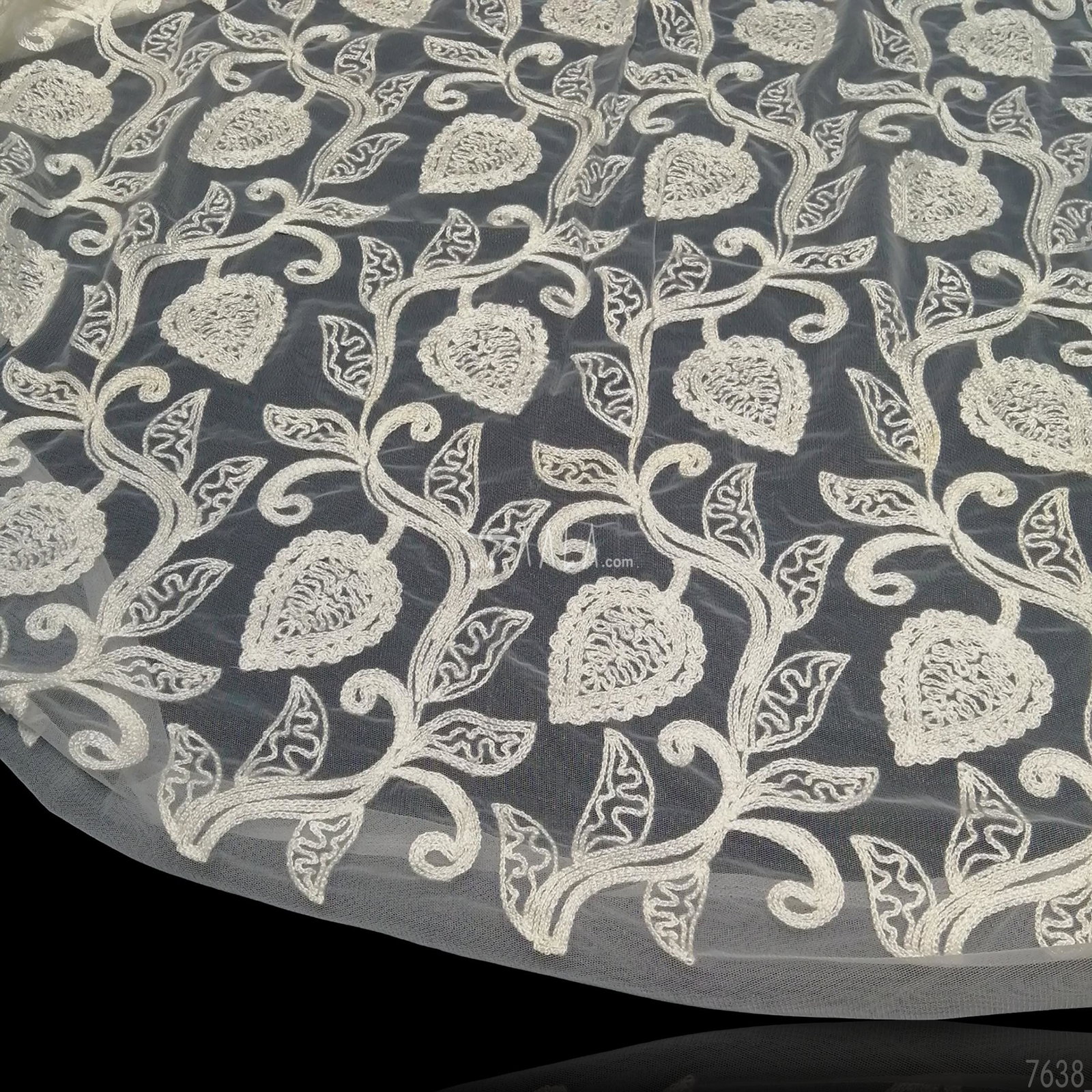Embroidered Net Nylon 44-Inches DYEABLE Per-Metre 