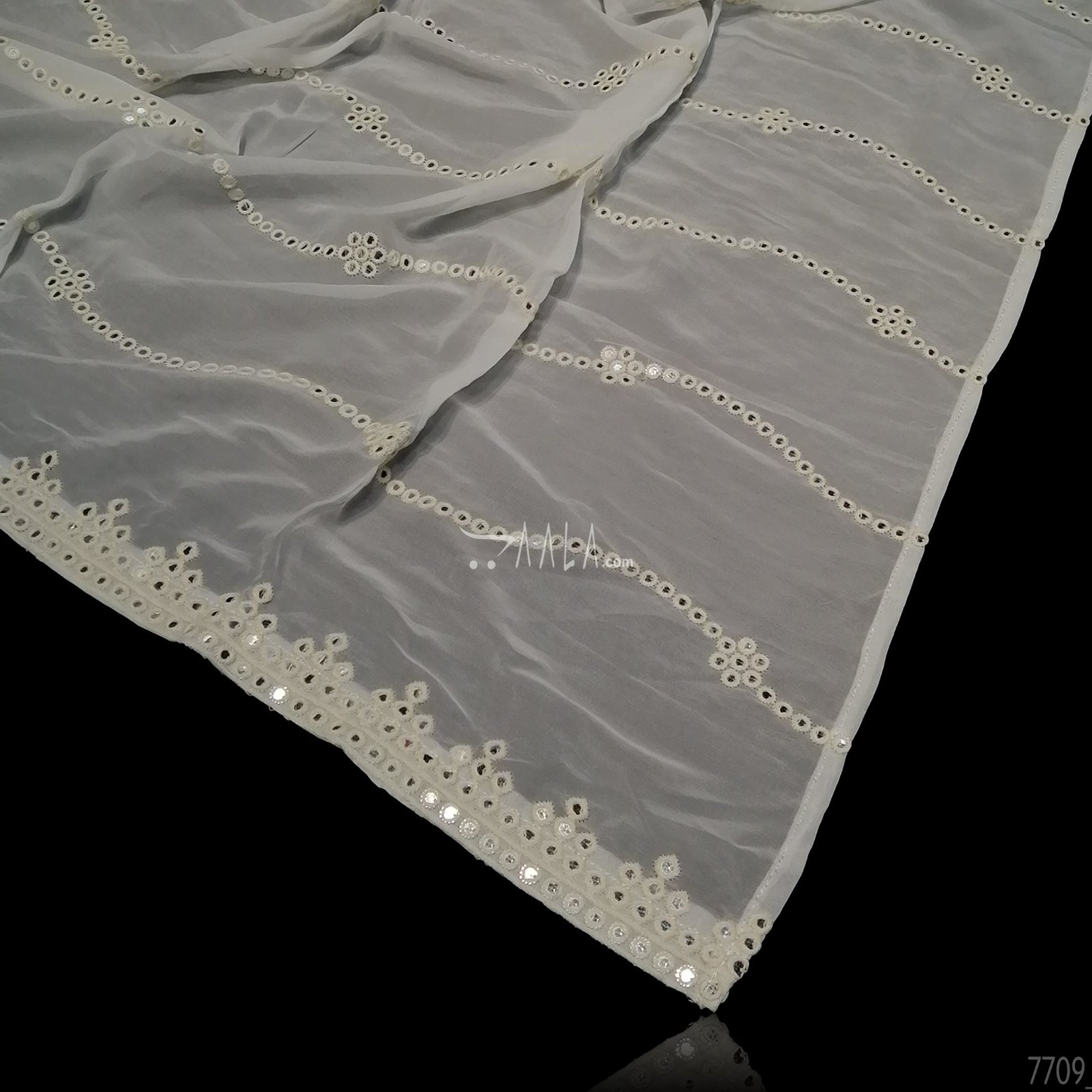Designer Georgette Viscose Dupatta-38-Inches DYEABLE 2.25-Metres #7709
