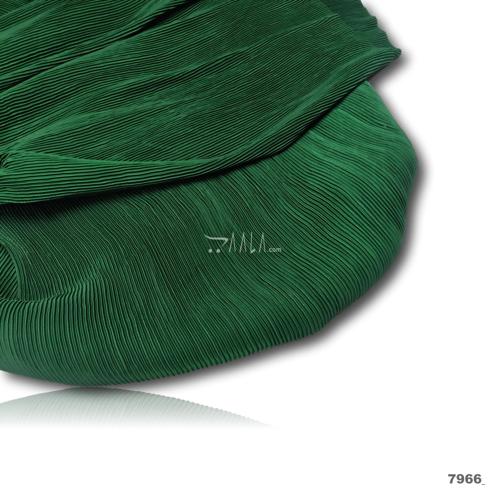 Pleated Satin-Georgette Blend 44-Inches GREEN Per-Metre 