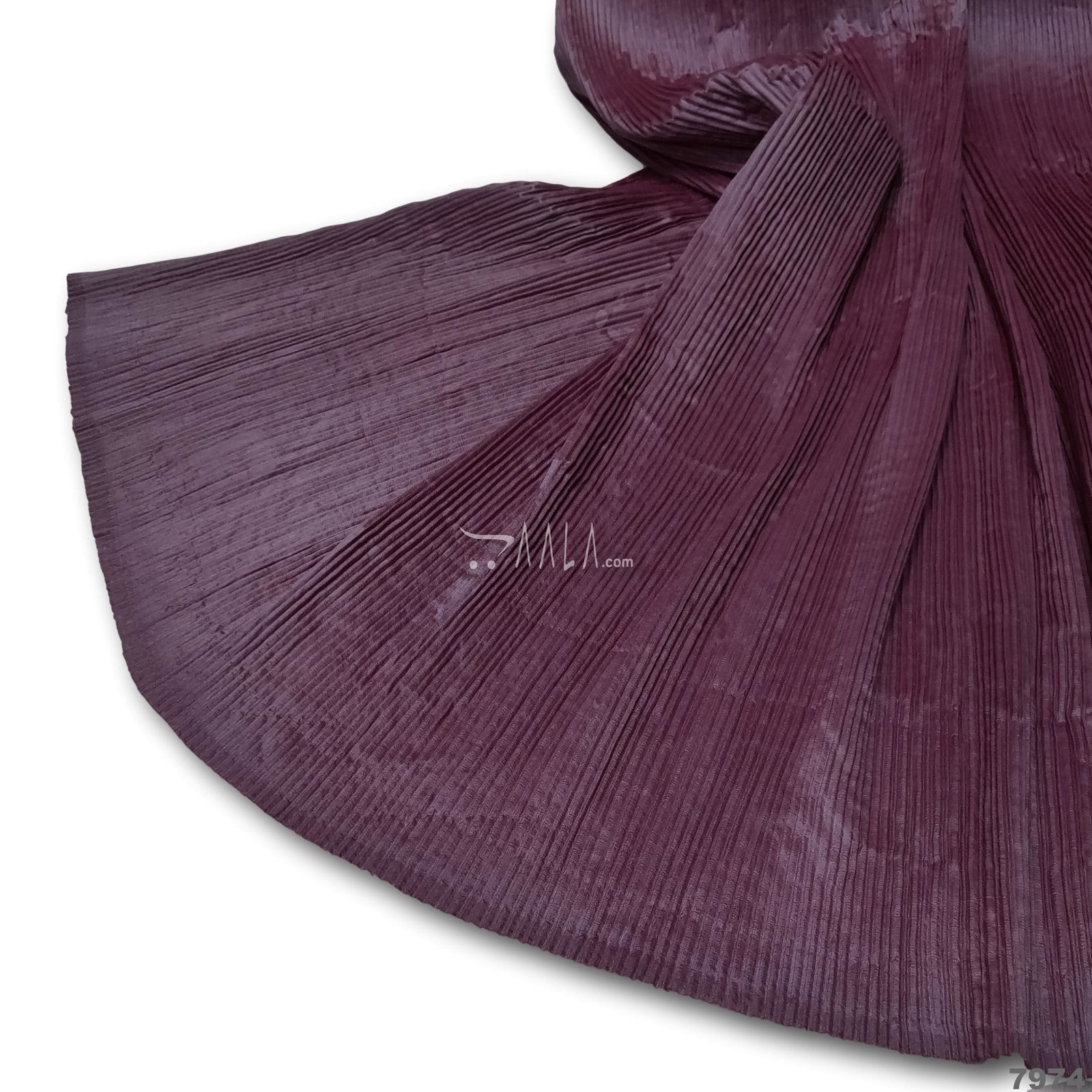 Pleated Silk Poly-ester 44-Inches BLUE Per-Metre #7974
