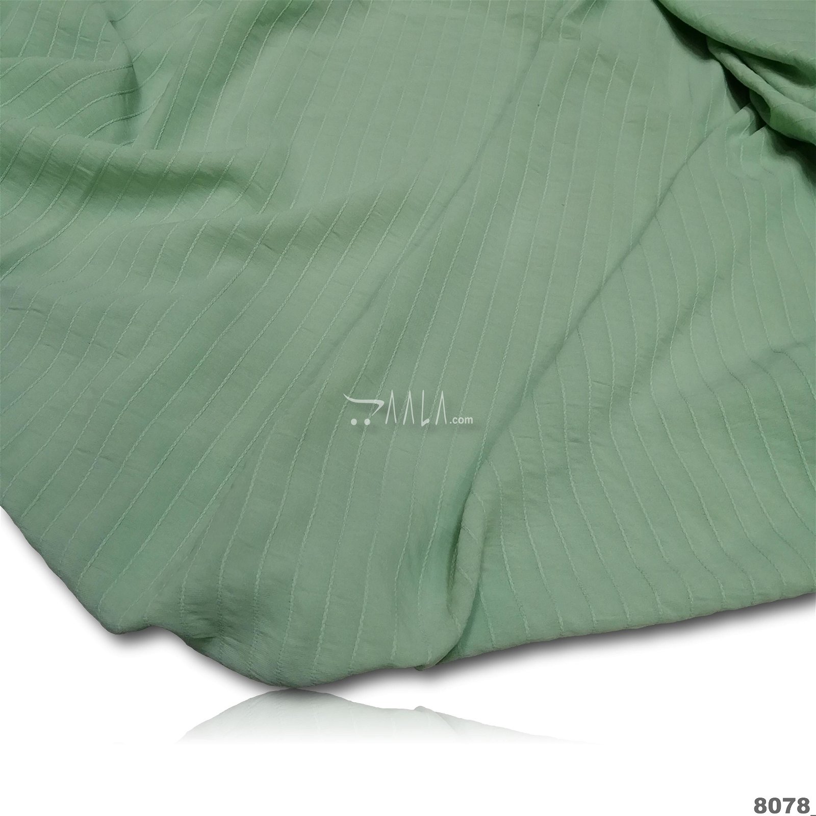 Strip Double-Georgette Poly-ester 58-Inches GREEN Per-Metre #8078