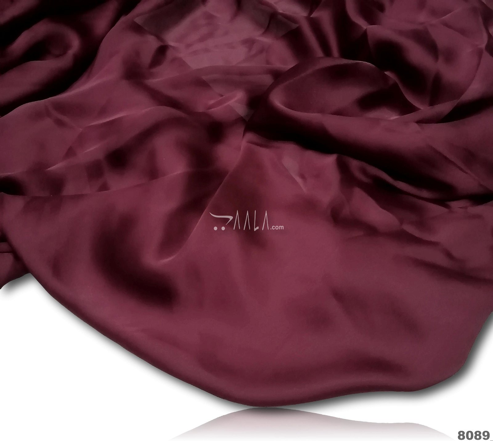 Caramel Silk Poly-ester 44-Inches WINE Per-Metre #8089