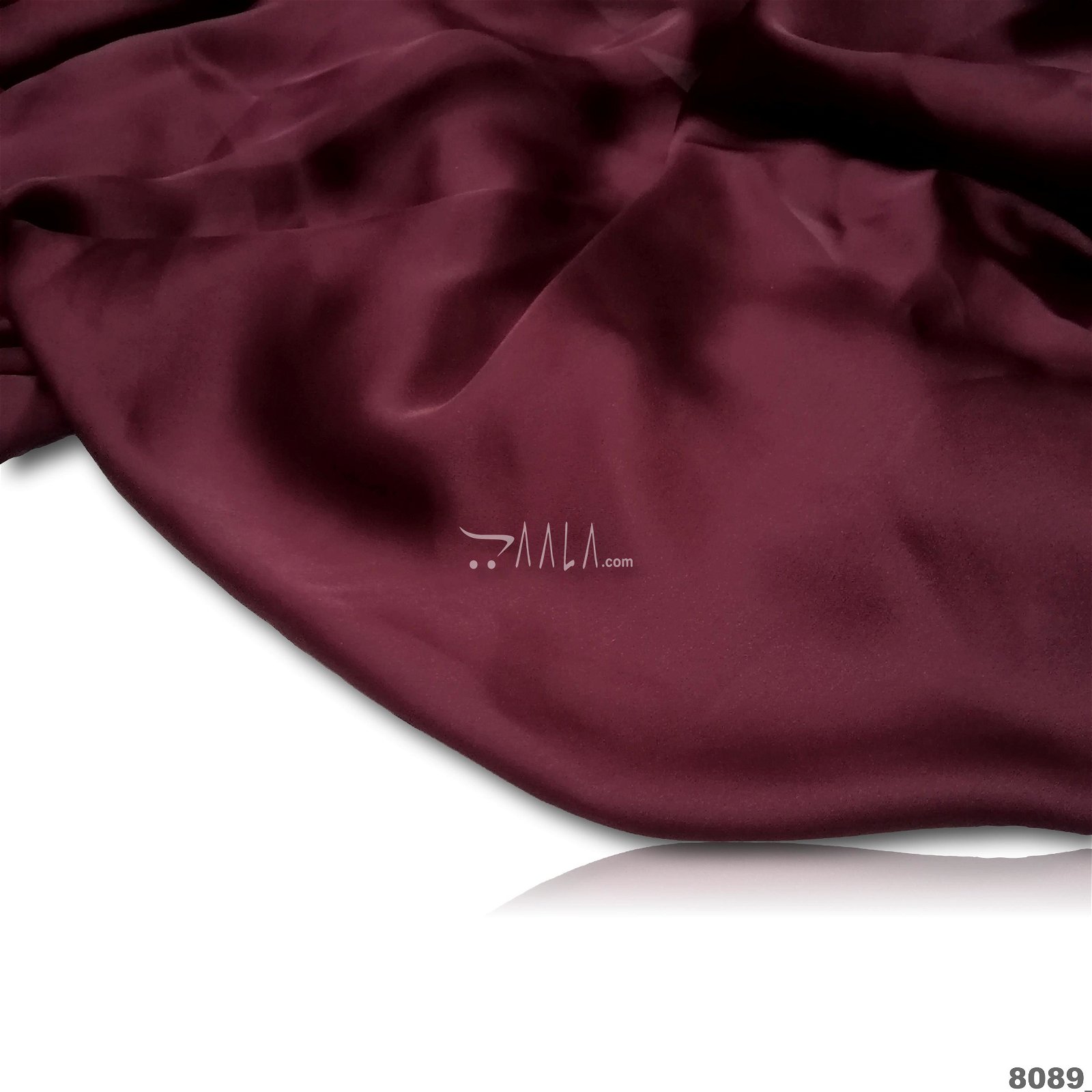 Caramel Silk Poly-ester 44-Inches WINE Per-Metre #8089