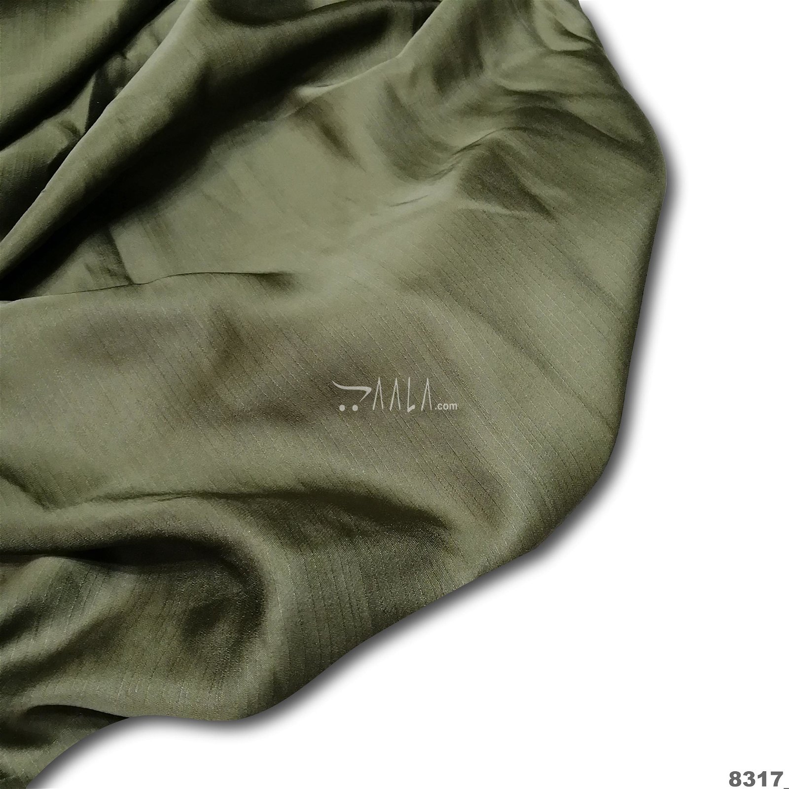 Crunchy Silk Poly-ester 44-Inches GREEN Per-Metre #8317