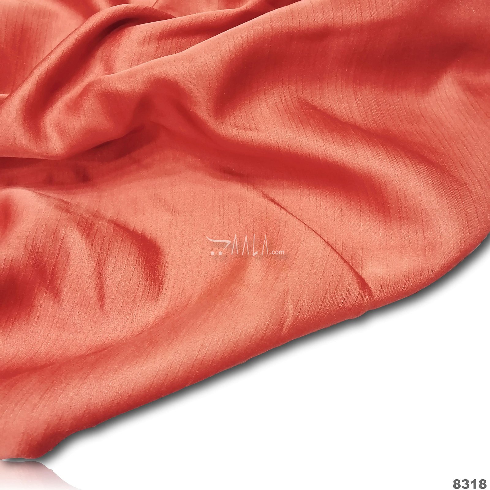 Crunchy Silk Poly-ester 44-Inches RED Per-Metre #8318