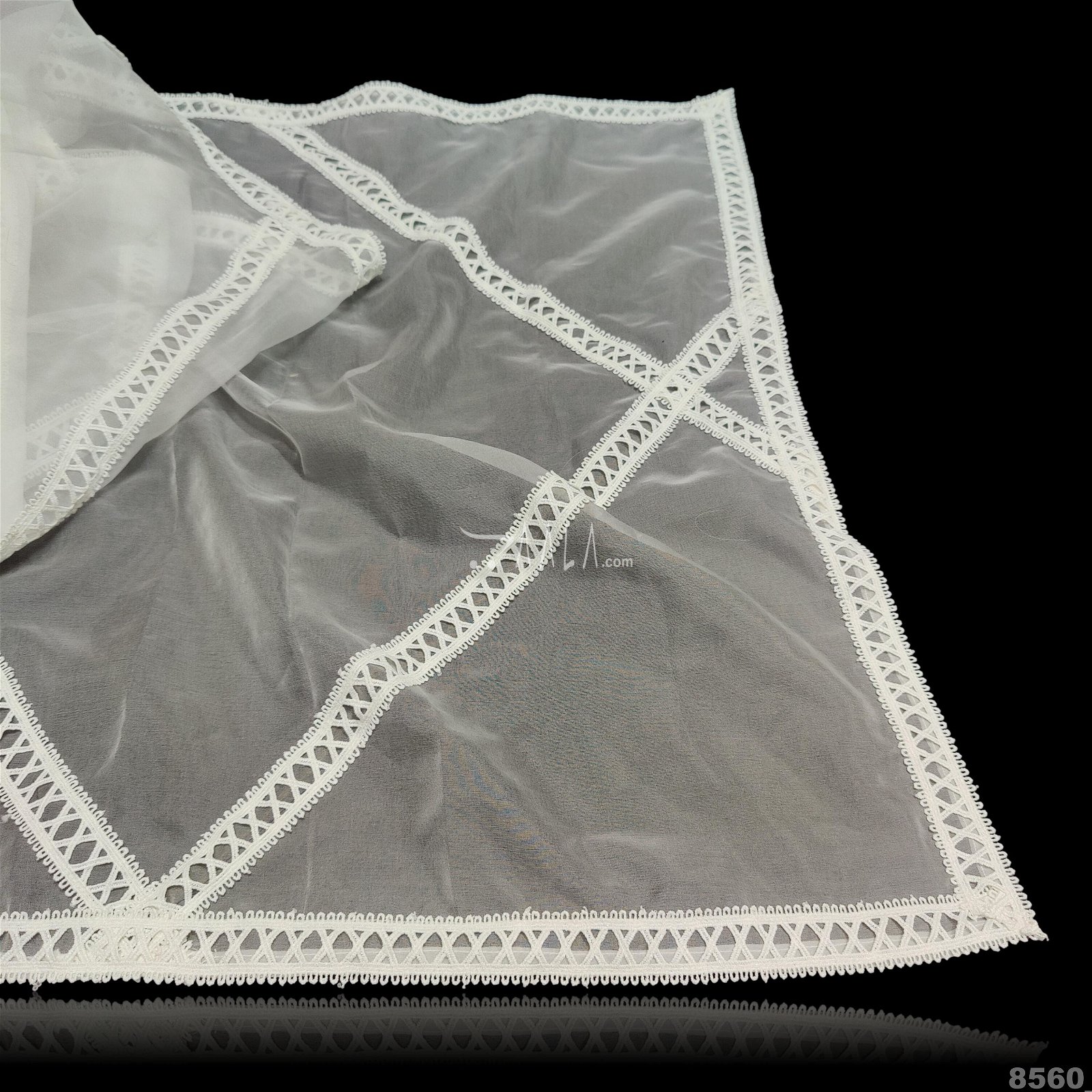 Lace Organza Nylon Dupatta-40-Inches  DYEABLE 2.25-Metres #8560