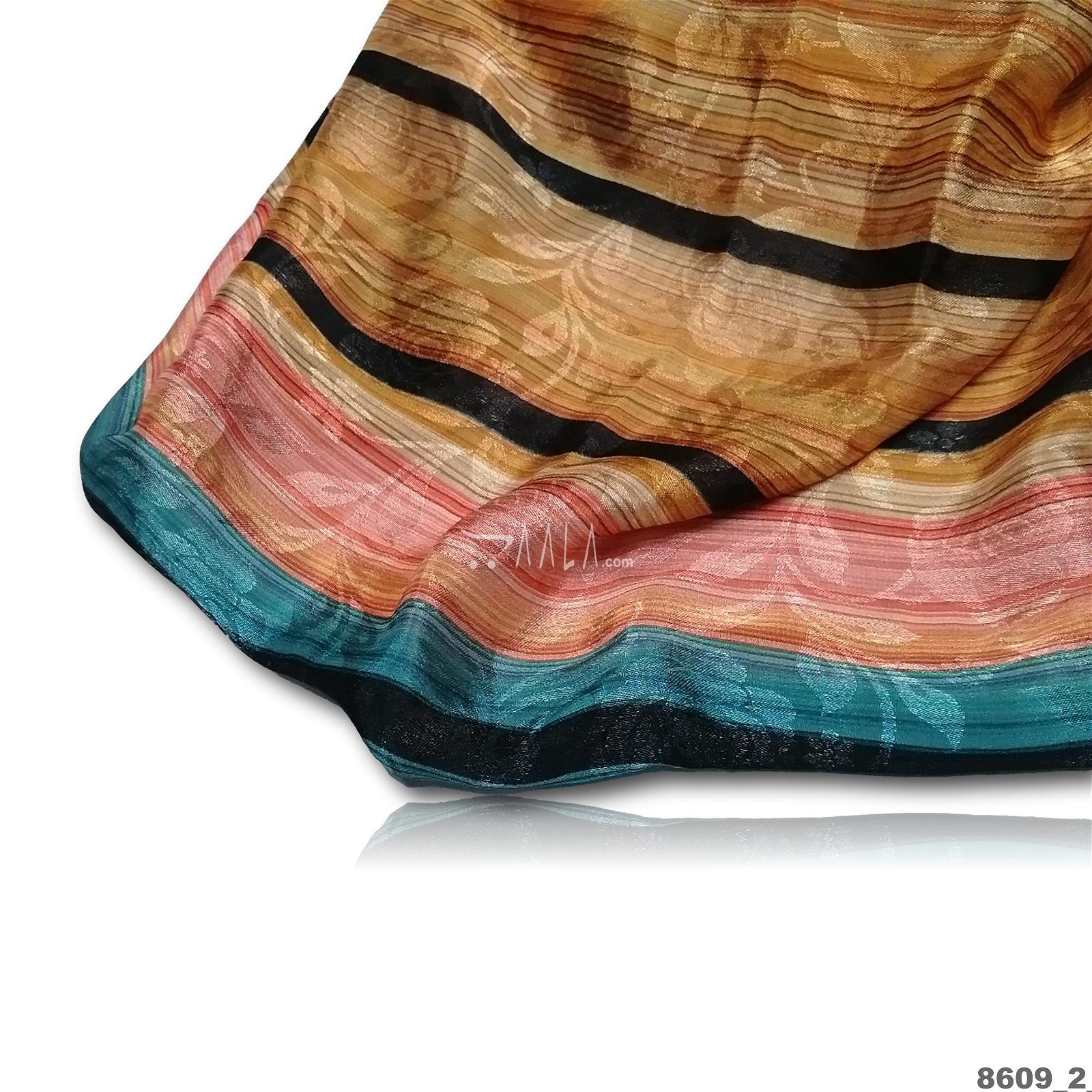 Multicolor-Embroidered Chinon Poly-ester 44-Inches ASSORTED Per-Metre #8609