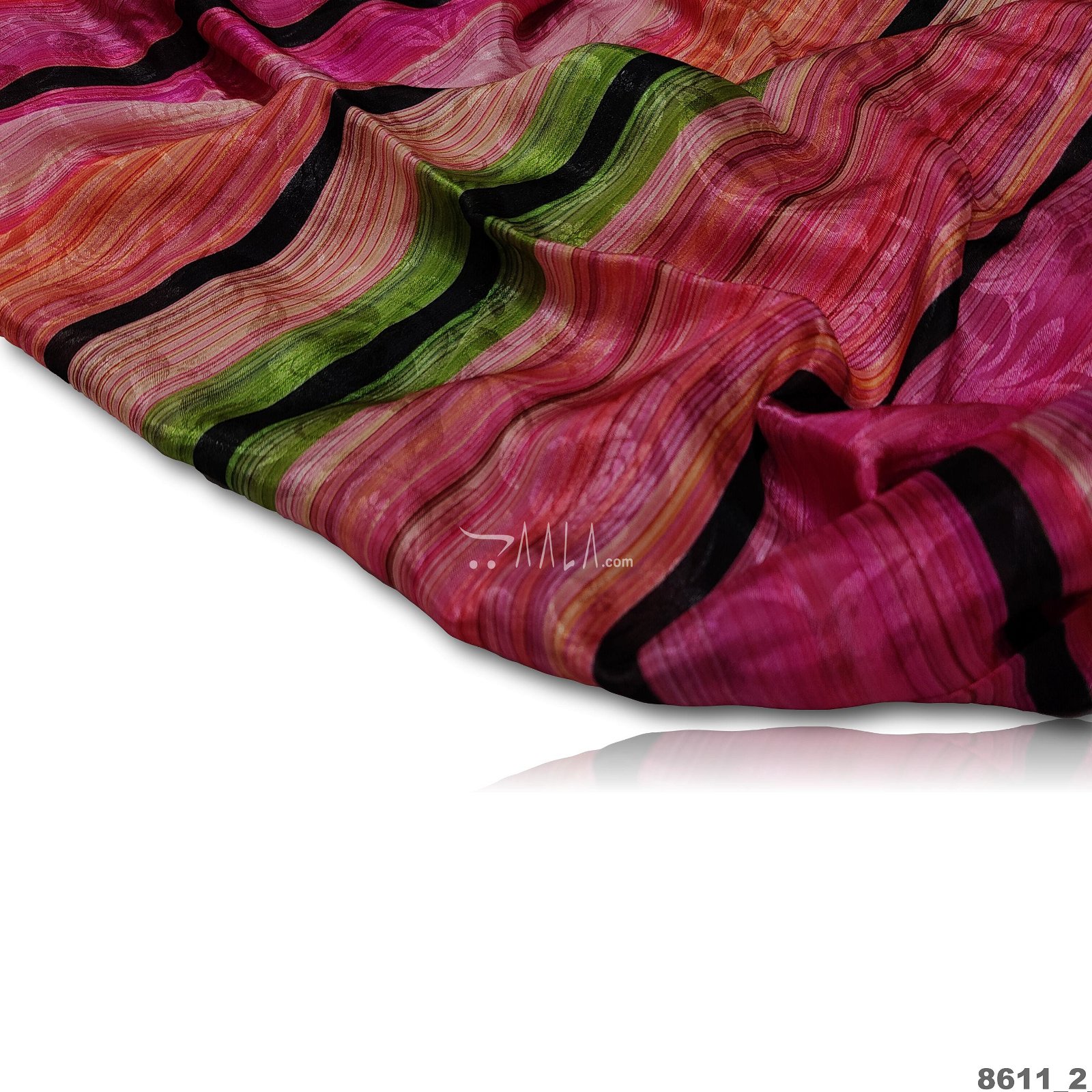 Multicolor-Embroidered Chinon Poly-ester 44-Inches ASSORTED Per-Metre #8611
