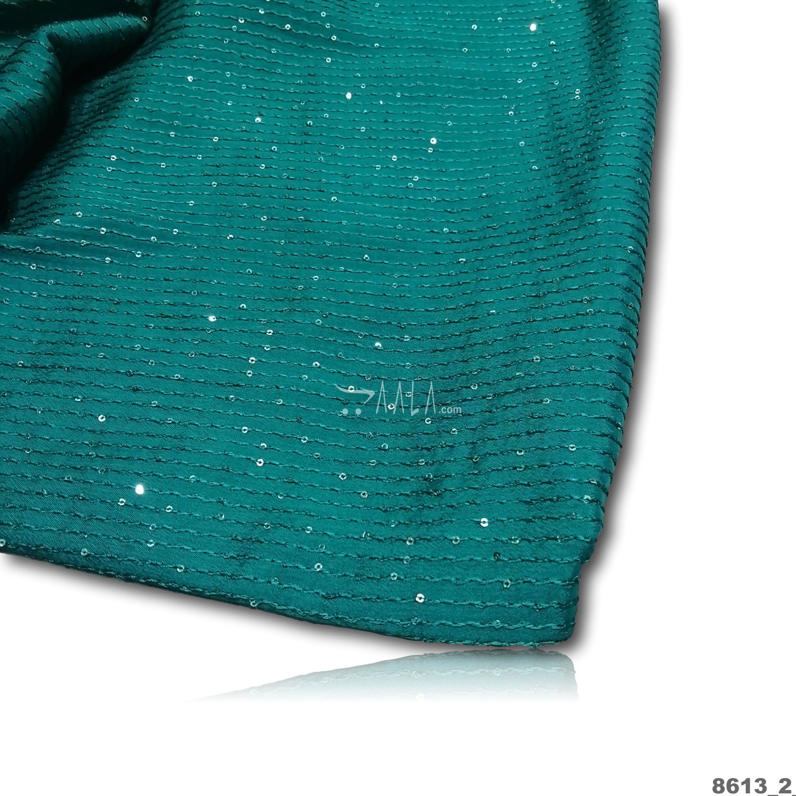 Embroidered Chinon Blend 44-Inches GREEN Per-Metre #8613