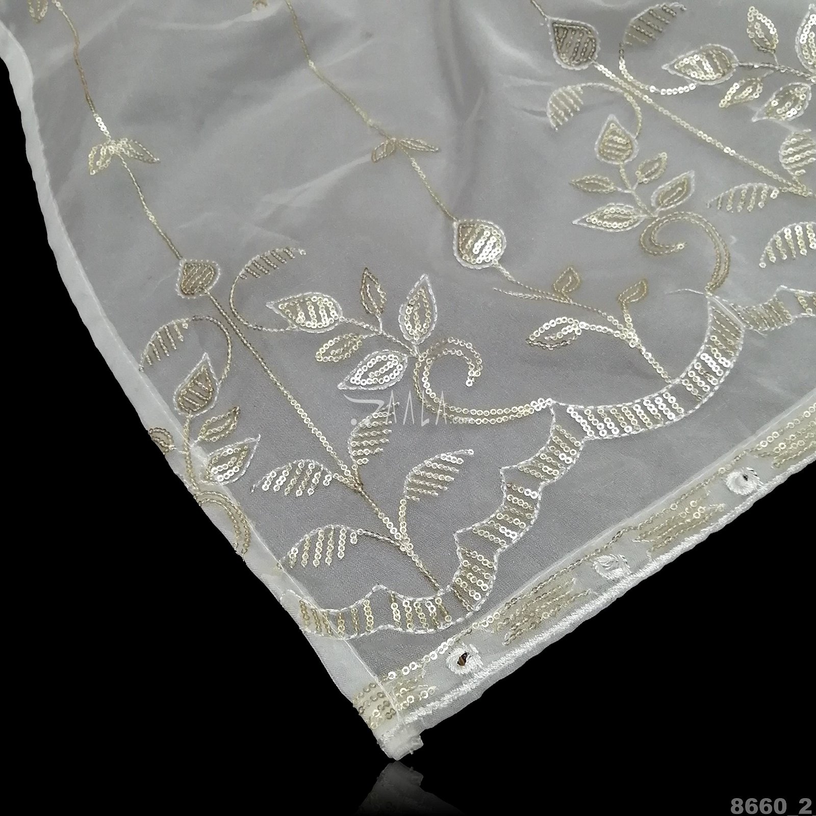 Embroidered Organza Nylon Dupatta-40-Inches DYEABLE 2.10-Metres #8660