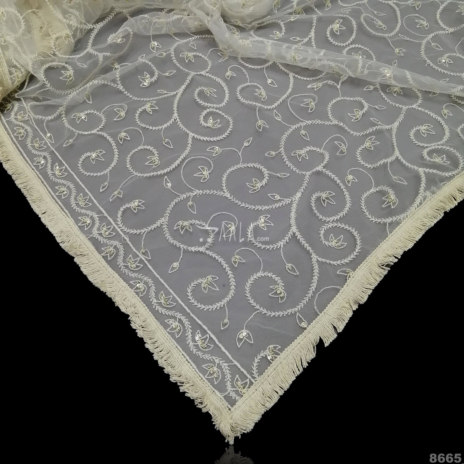 Lucknowi Net Nylon Dupatta-36-Inches DYEABLE 2.25-Metres 