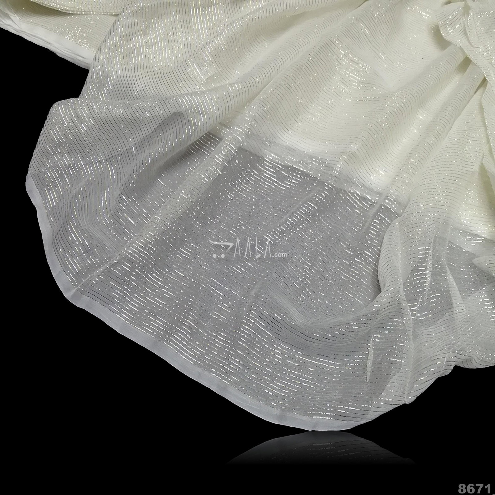 Lurex Chiffon Viscose 44-Inches DYEABLE Per-Metre 