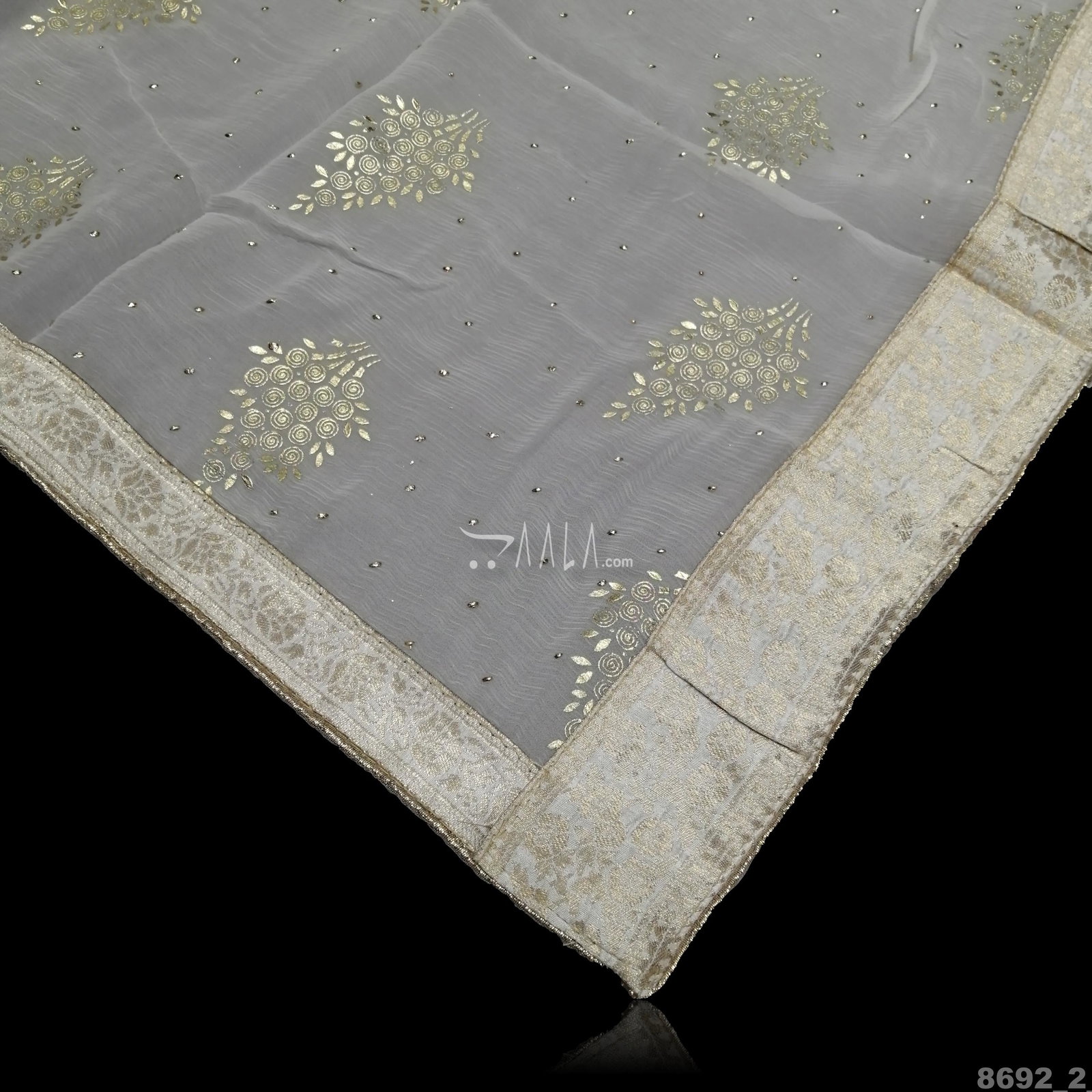 Embroidered Chiffon Nylon Dupatta-36-Inches DYEABLE 2.50-Metres 