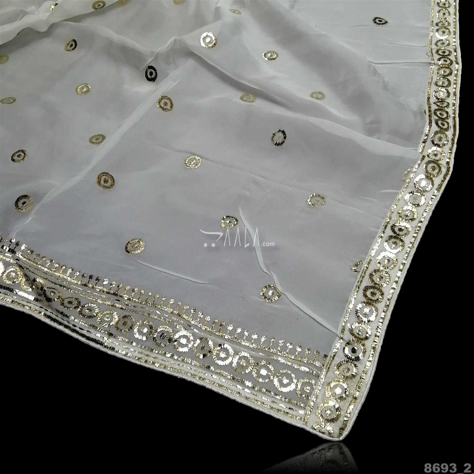 Embroidered Organza Nylon Dupatta-36-Inches DYEABLE 2.50-Metres #8693