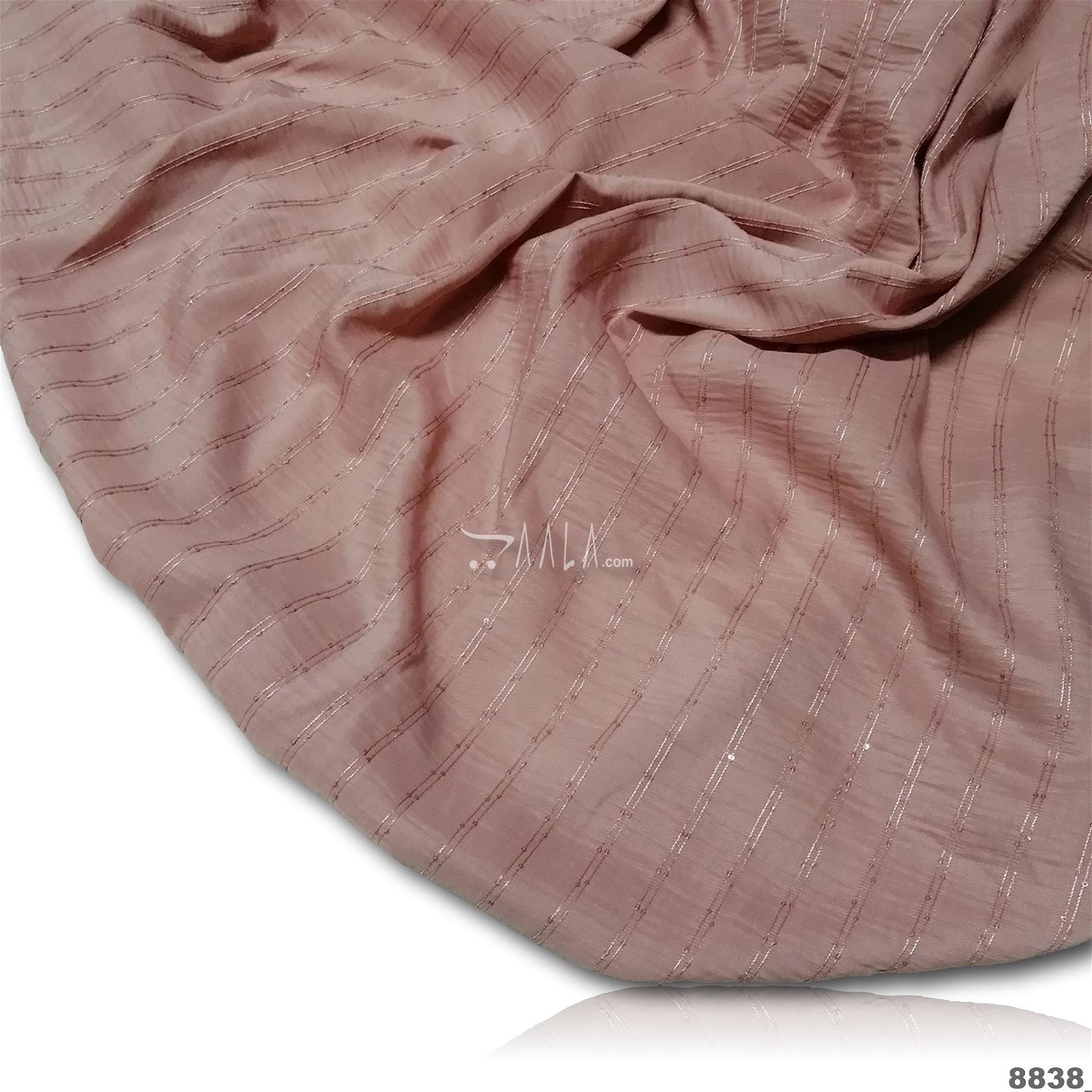 Crumble Silk Poly-ester 44-Inches CARROT Per-Metre #8838