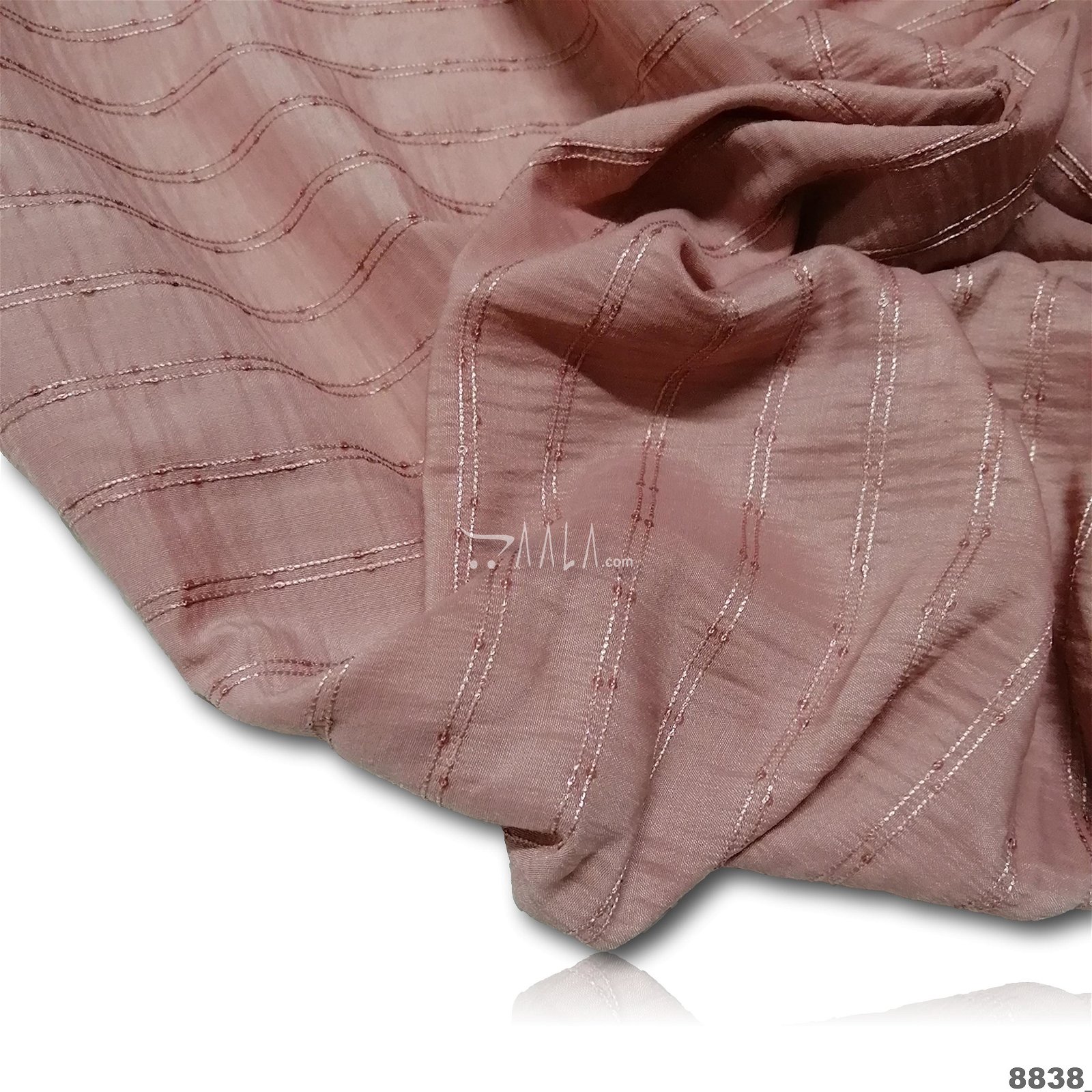 Crumble Silk Poly-ester 44-Inches CARROT Per-Metre #8838
