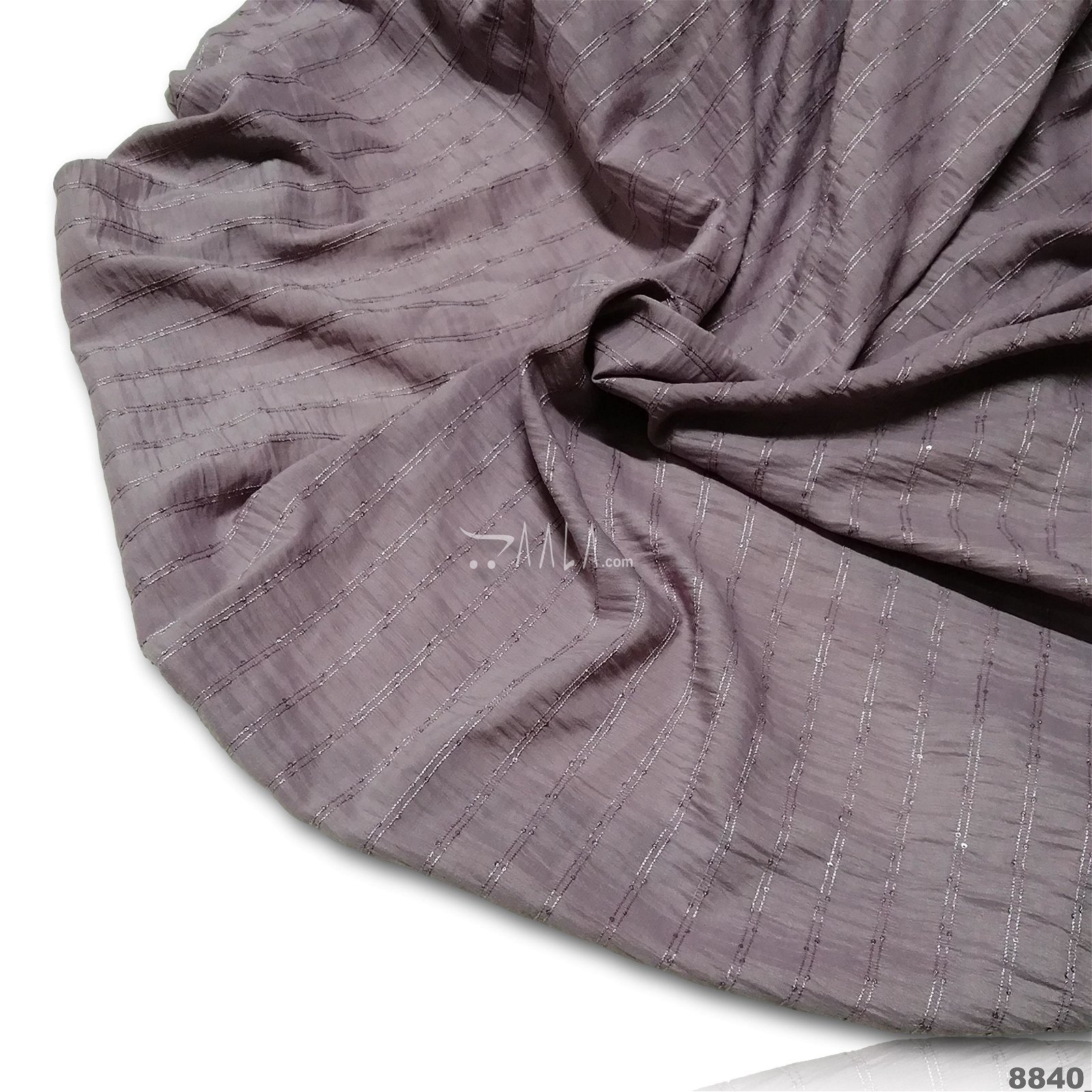 Crumble Silk Poly-ester 44-Inches PURPLE Per-Metre #8840