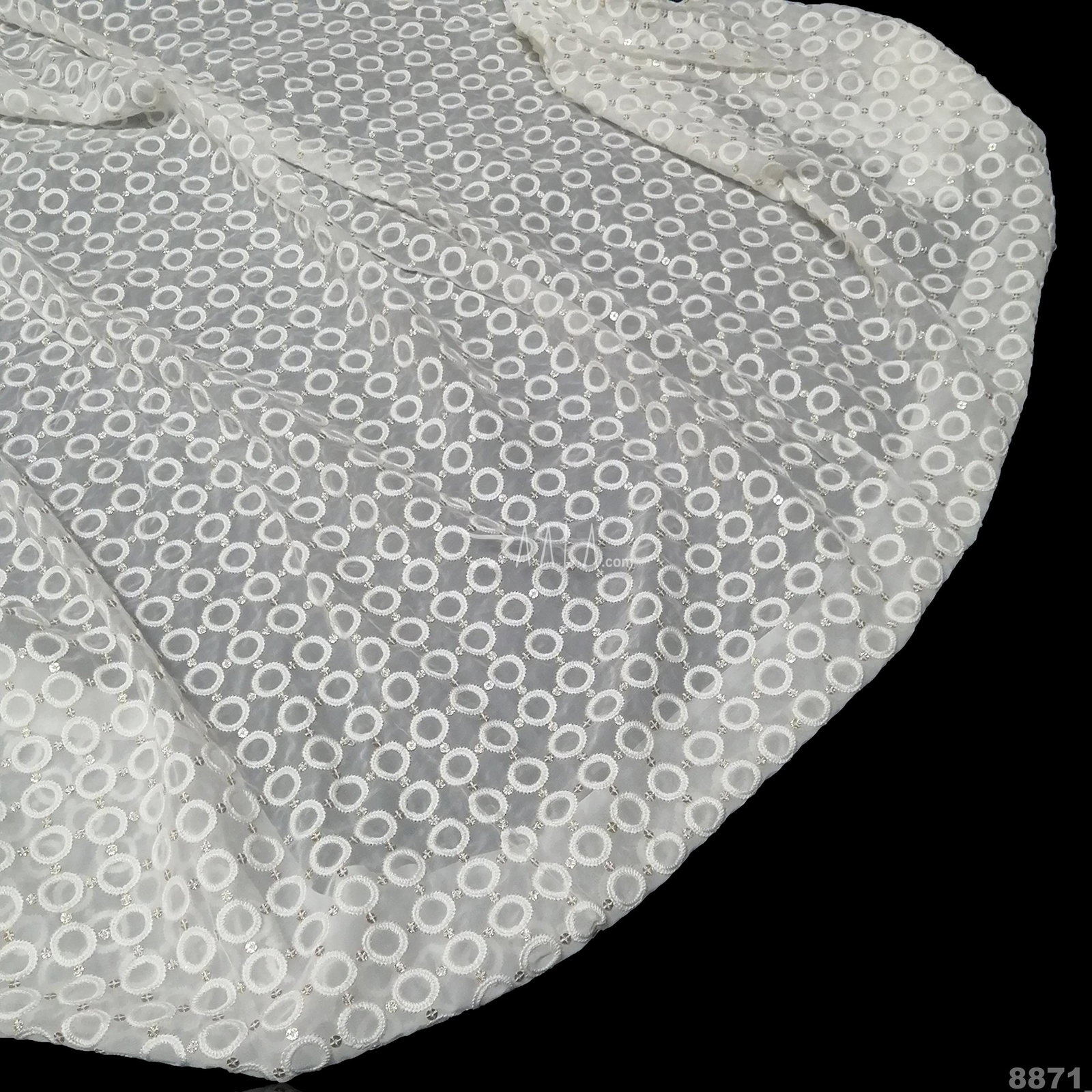 Embroidered Georgette Viscose 44-Inches DYEABLE Per-Metre 