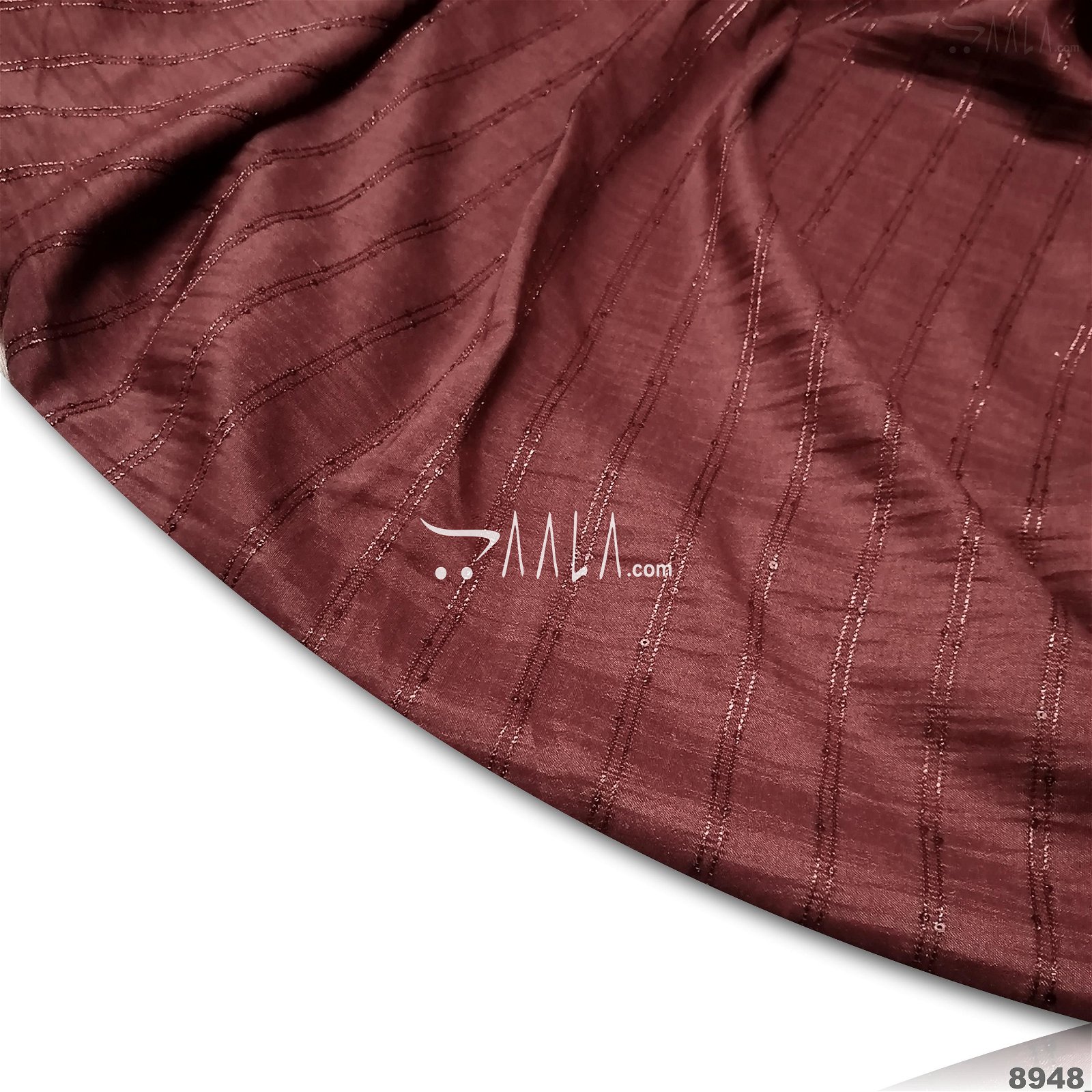 Crumble Silk Poly-ester 44-Inches MAROON Per-Metre #8948