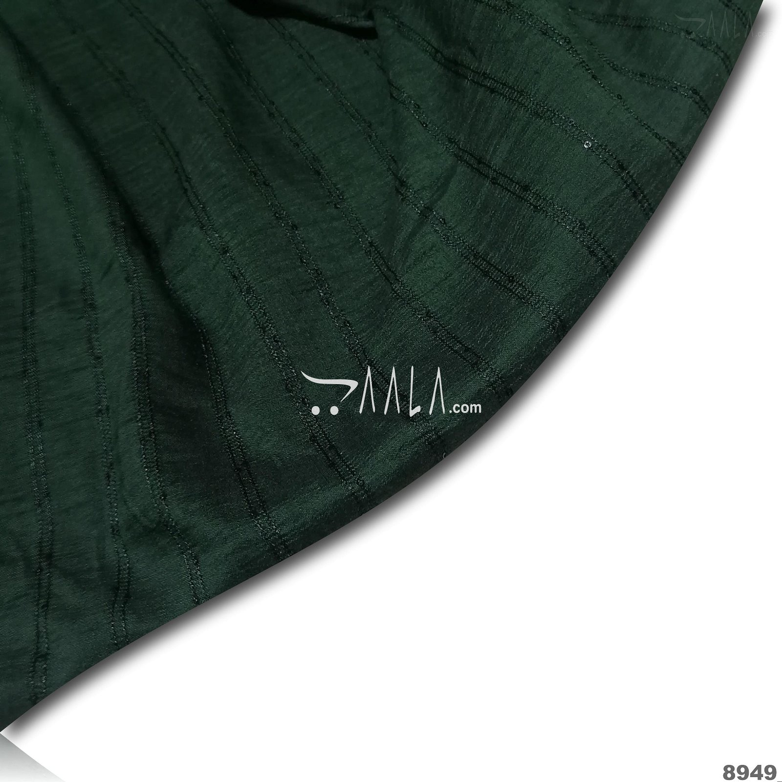 Crumble Silk Poly-ester 44-Inches GREEN Per-Metre #8949