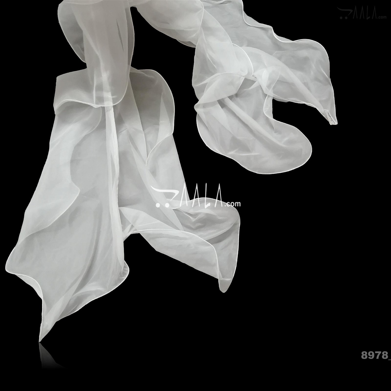 Ruffle-Two-Layers Organza Nylon Dupatta-20-Inches DYEABLE 2.25-Metres #8978