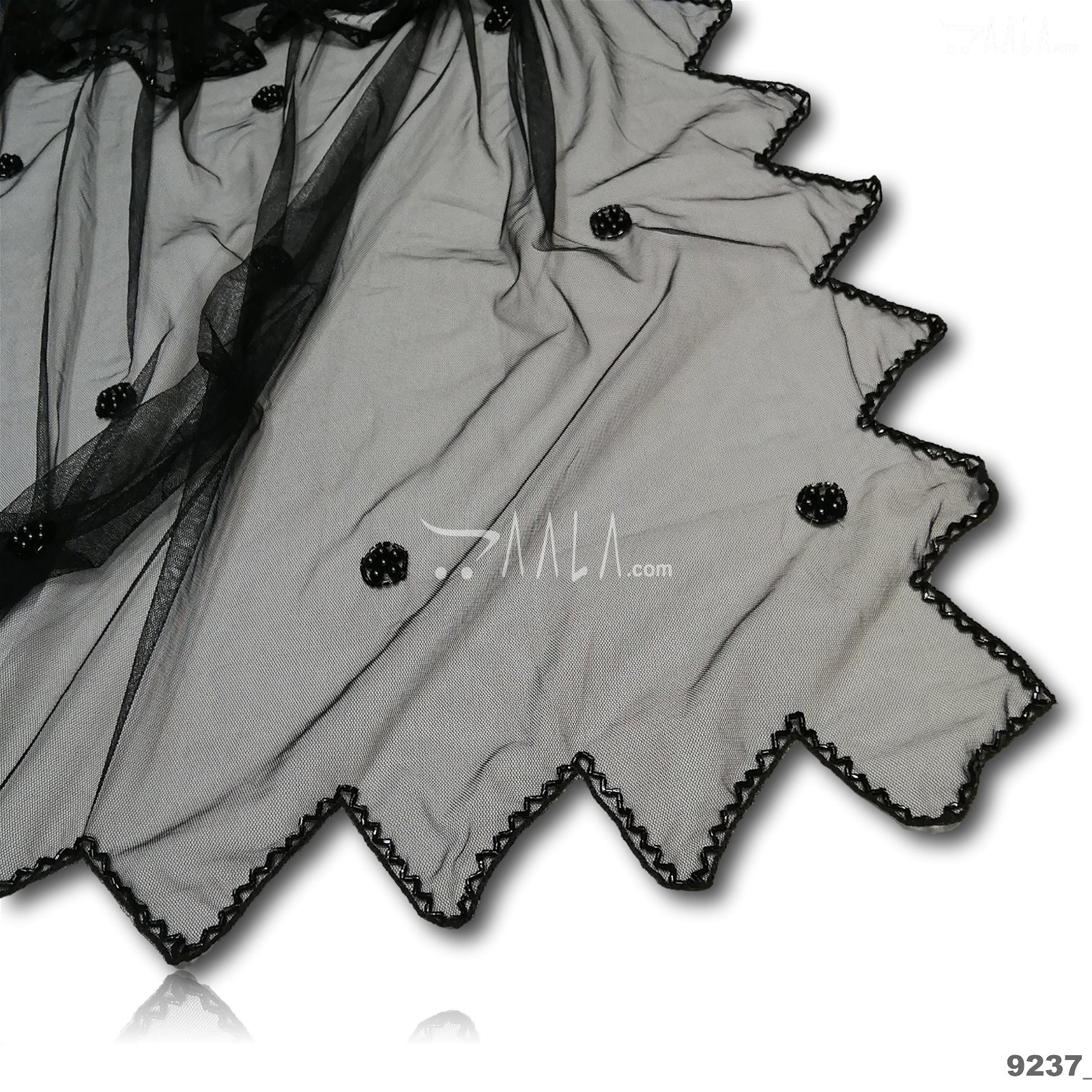 Designer Net Nylon Dupatta-38-Inches BLACK 2.25-Metres #9237