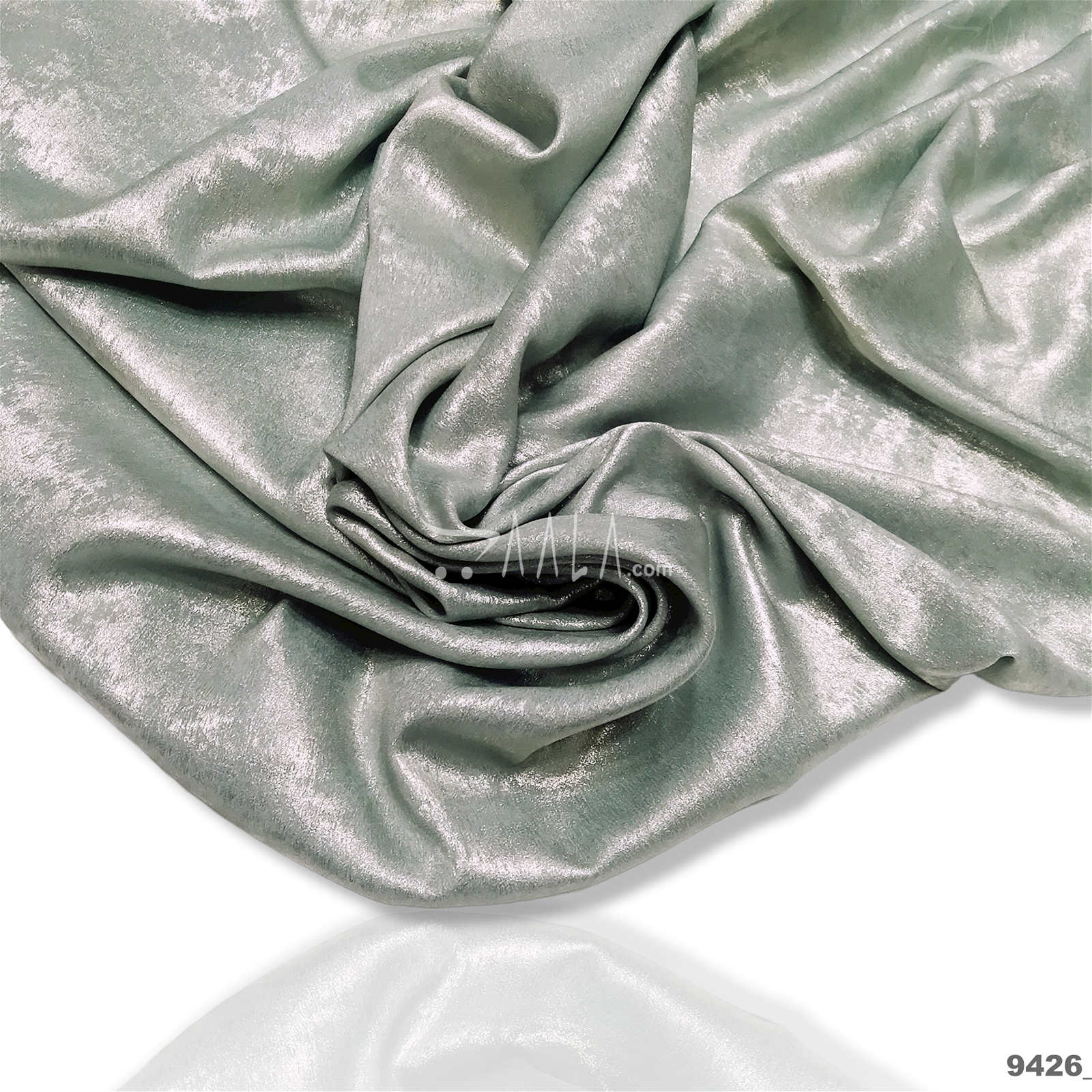 Dove-Shimmer Velvet Poly-ester 58-Inches GREEN Per-Metre #9426