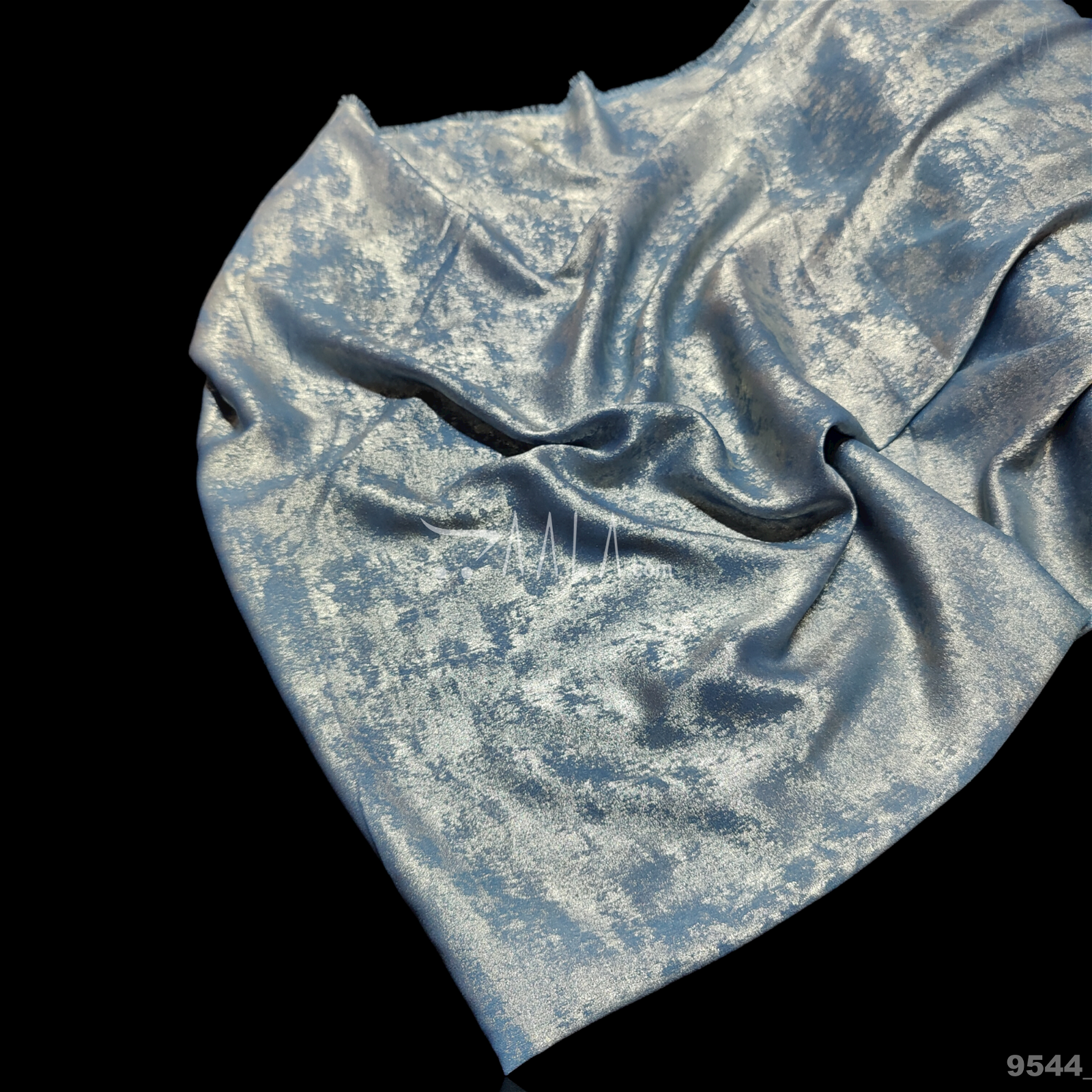 Dove-Shimmer Velvet Poly-ester 58-Inches BLUE Per-Metre #9544