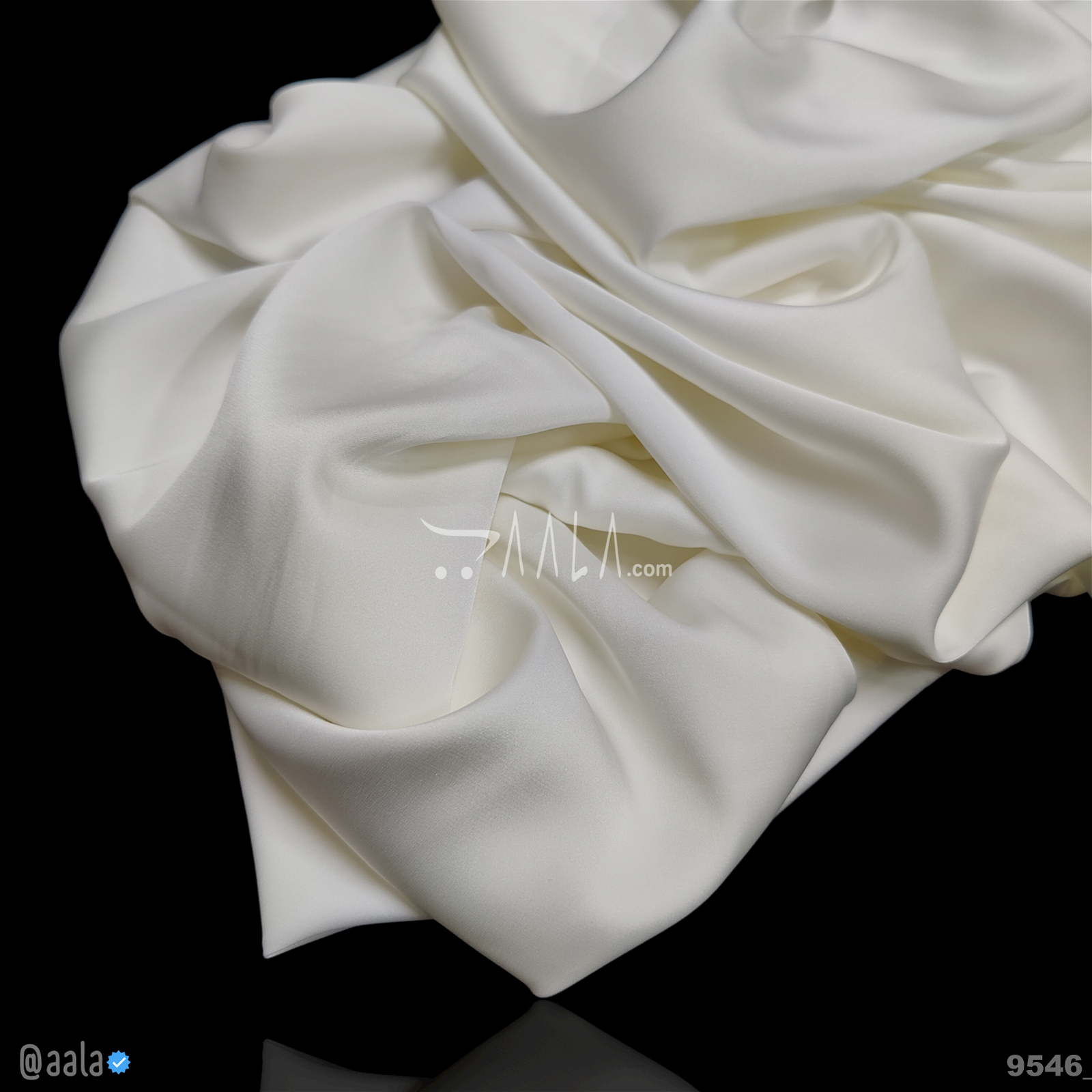 Zara Silk Poly-ester 58-Inches WHITE Per-Metre #9546