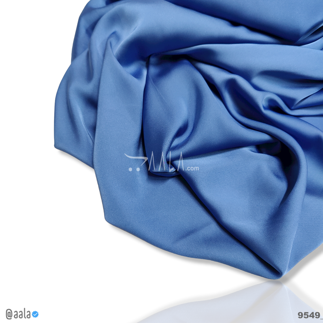 Zara Silk Poly-ester 58-Inches BLUE Per-Metre #9549