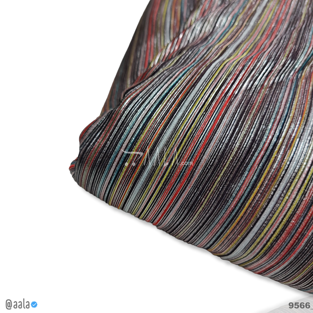 Multicolor-Pleat Silk Poly-ester 58-Inches ASSORTED Per-Metre #9566