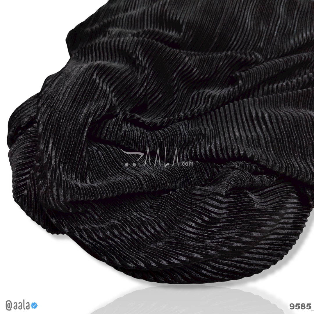 Mod-Pleated Lycra Poly-ester 58-Inches BLACK Per-Metre #9585