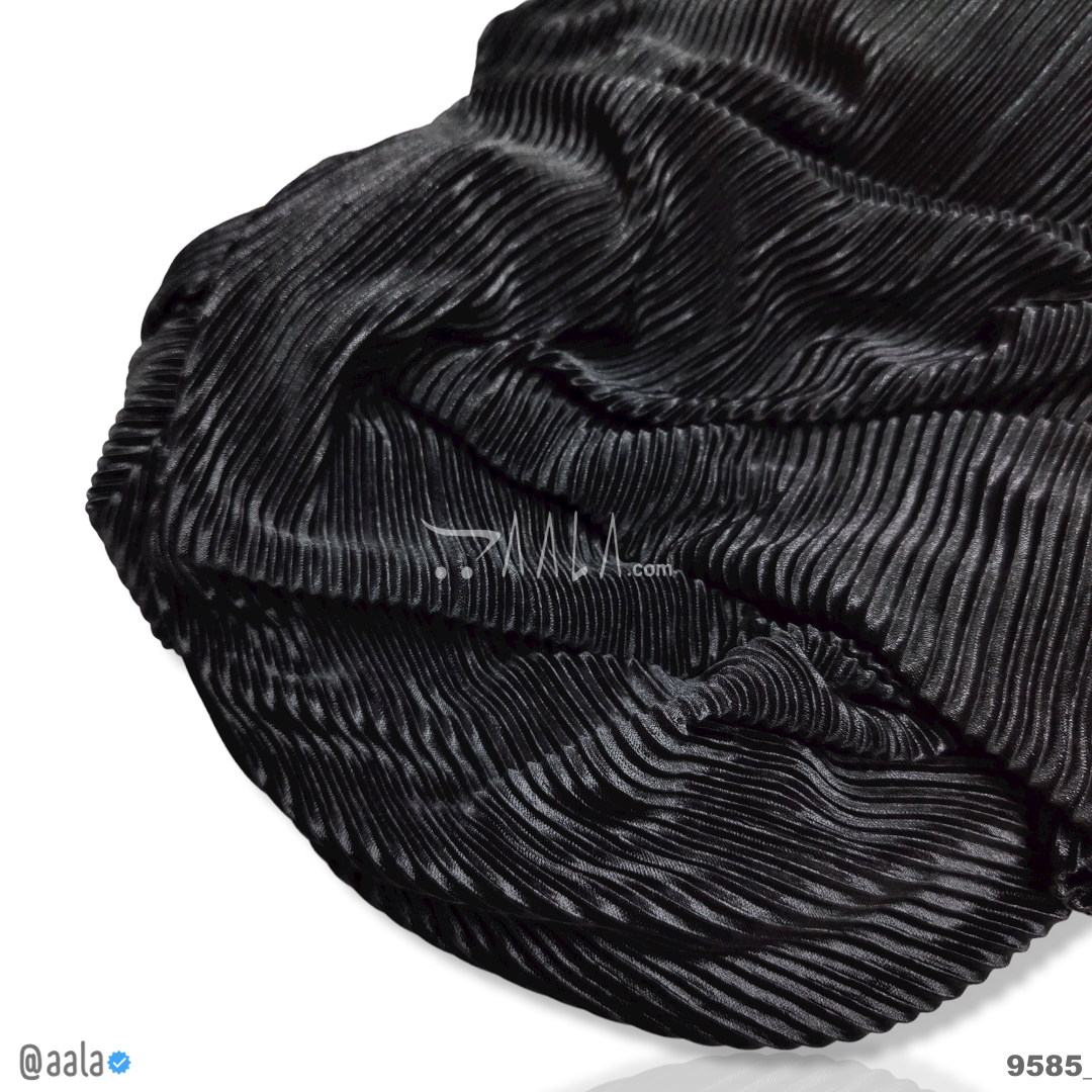 Mod-Pleated Lycra Blend 58-Inches BLACK Per-Metre #9585