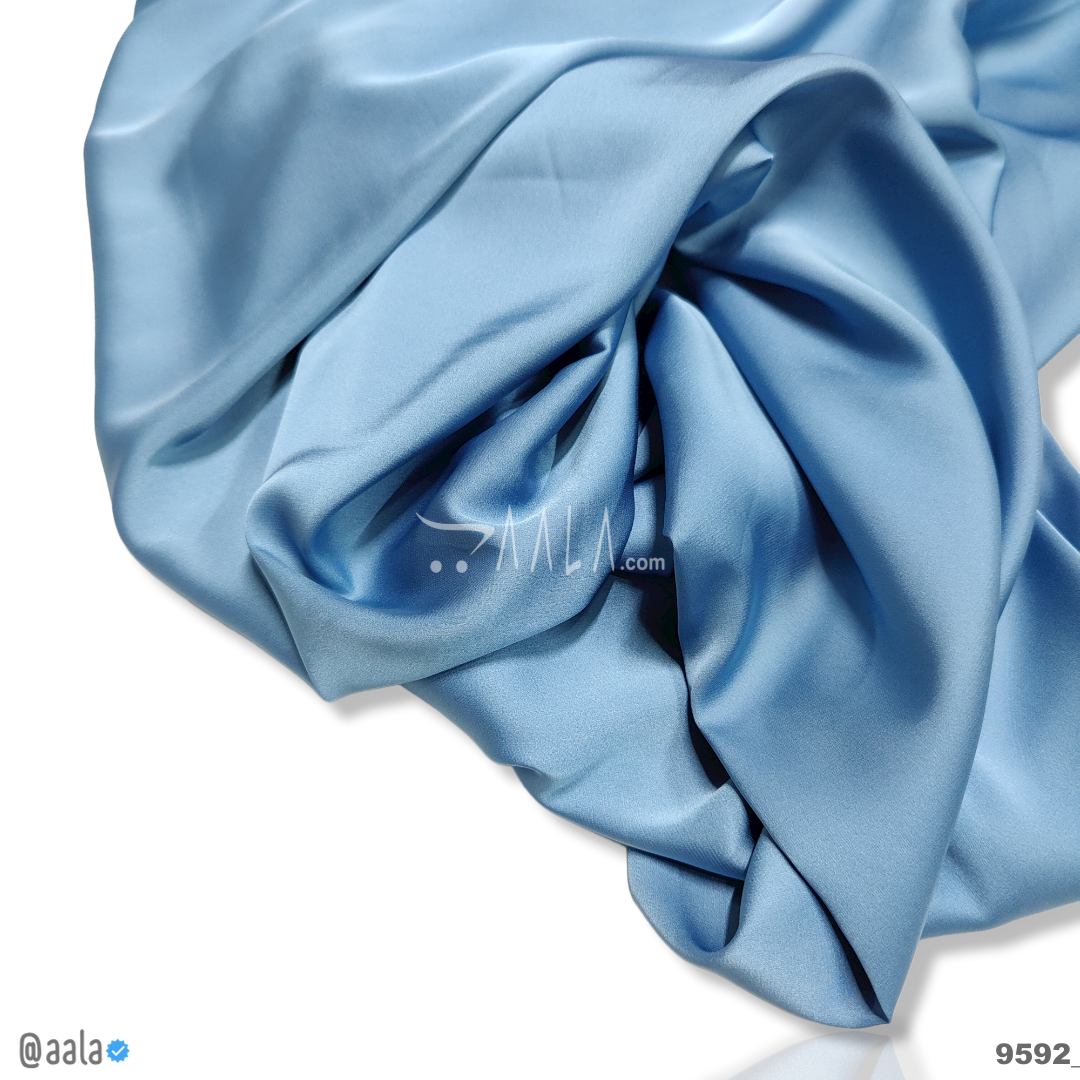 Zara Silk Poly-ester 58-Inches BLUE Per-Metre #9592
