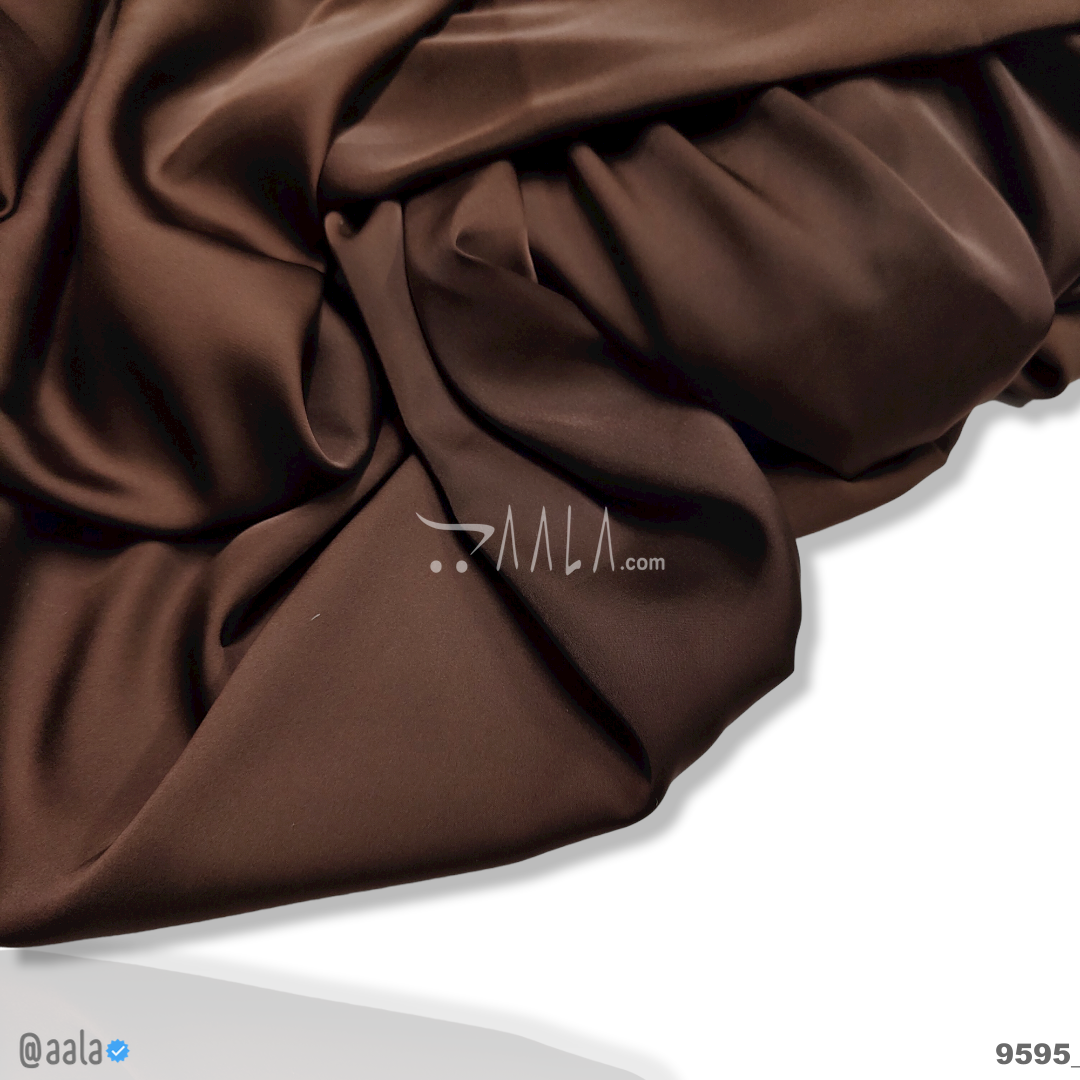 Zara Silk Poly-ester 58-Inches BROWN Per-Metre #9595