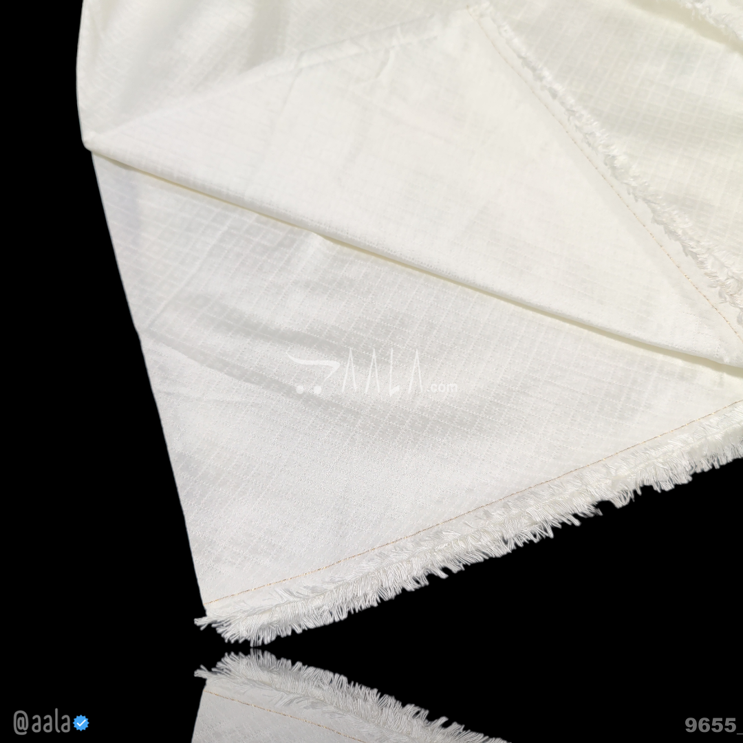 Checks-Cotton Silk Viscose 44-Inches DYEABLE Per-Metre #9655