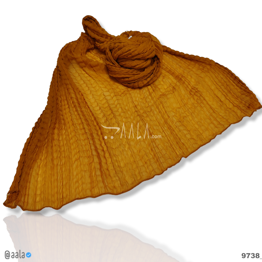 Crush Chiffon Blend Dupatta-20-Inches MUSTARD 2.25-Metres 
