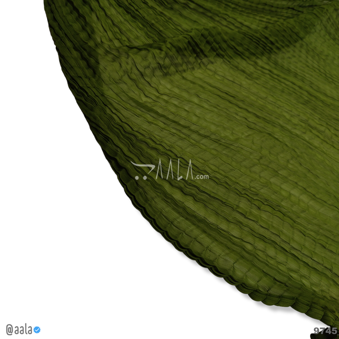 Crush Chiffon Blend Dupatta-20-Inches GREEN 2.25-Metres #9745