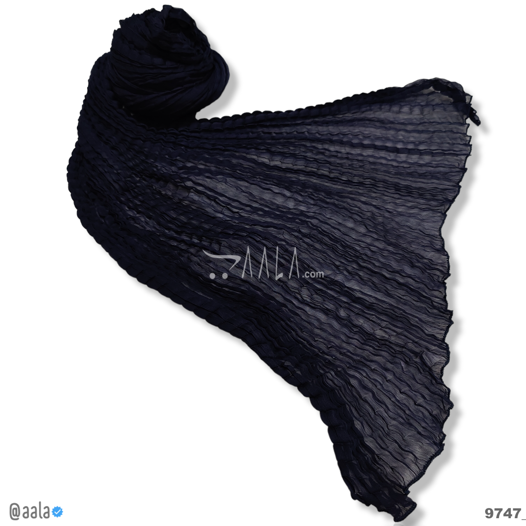 Crush Chiffon Blend Dupatta-20-Inches BLUE 2.25-Metres 