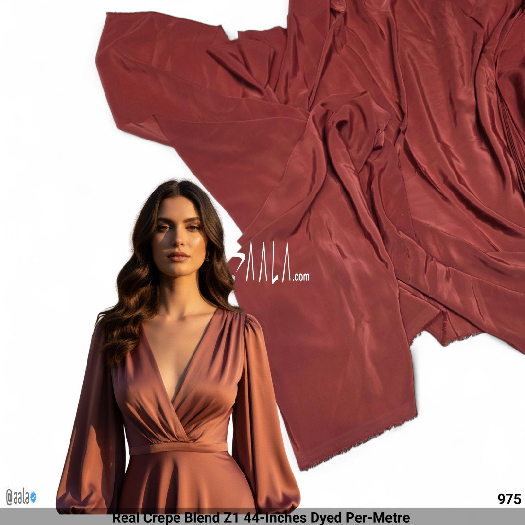 Real Crepe Blend Z1 44-Inches Dyed Per-Metre 