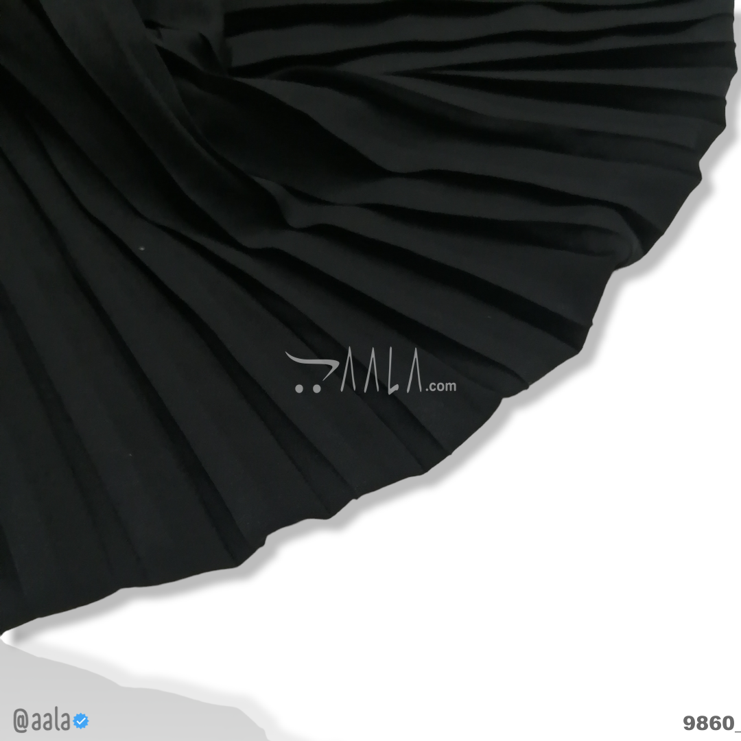 Midi-Pleated Double-Georgette Poly-ester 44-Inches BLACK Per-Metre #9860